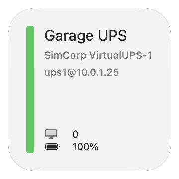 Small UPS widget showing battery level